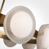 Osmund LED Chandelier 50", Vintage Brass and Alabaster