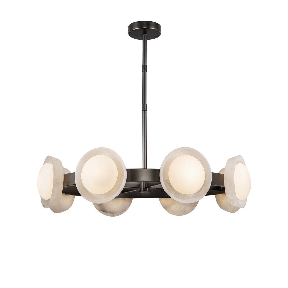 Osmund LED Chandelier 37", Urban Bronze and Alabaster