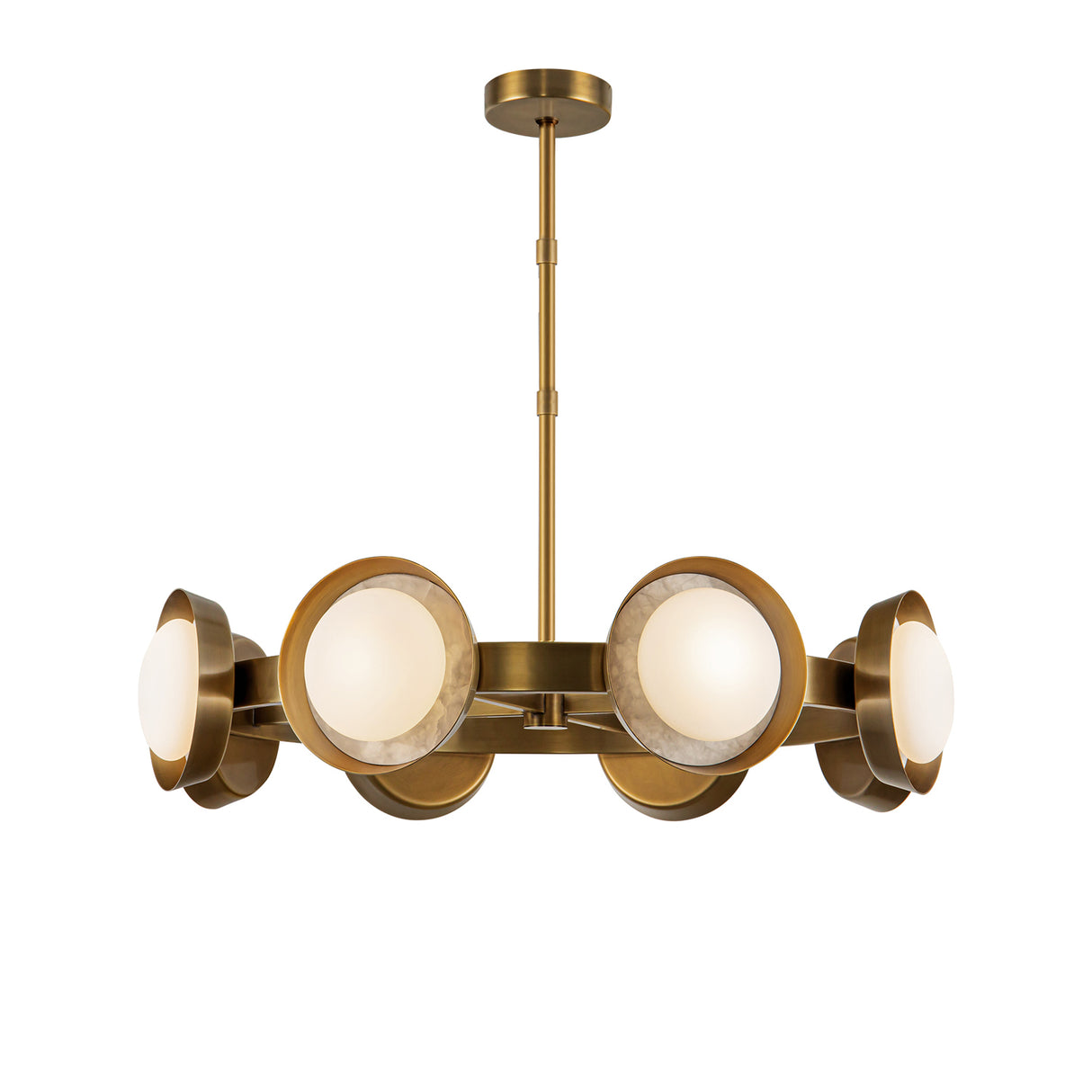 Osmund LED Chandelier 37", Vintage Brass