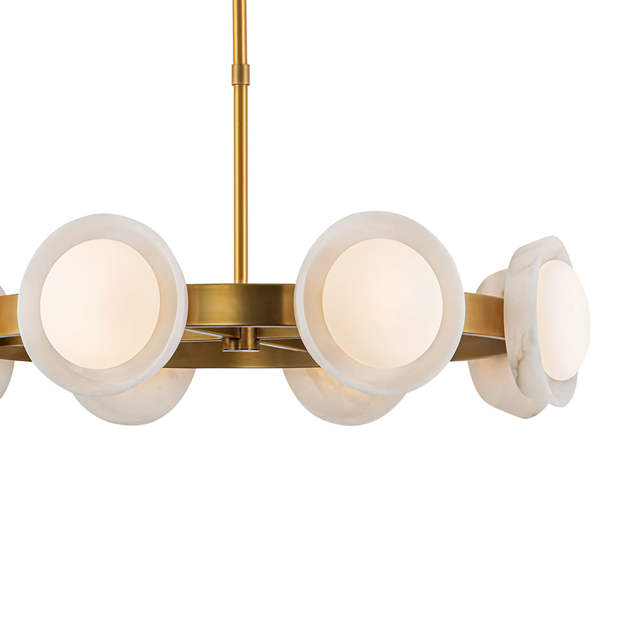 Osmund LED Chandelier 37", Vintage Brass and Alabaster