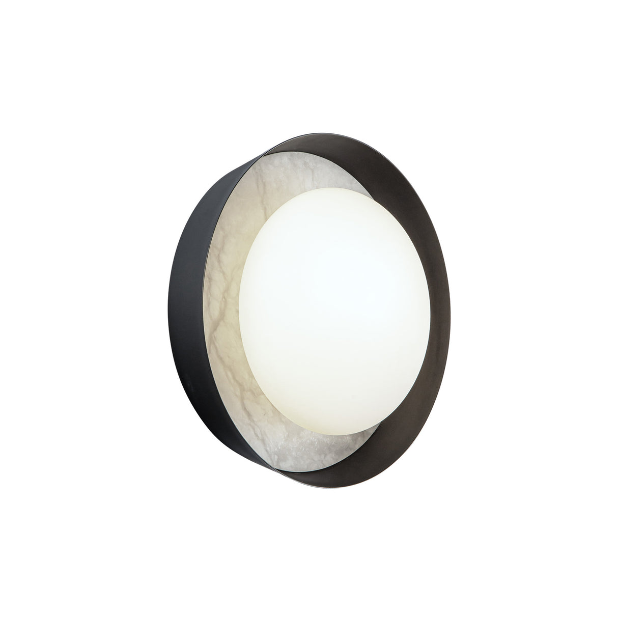 Osmund LED Wall Sconce 8", Urban Bronze with Alabaster Accent