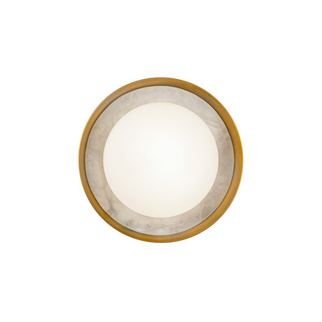 Osmund LED Wall Sconce 8", Vintage Brass with Alabaster Accent