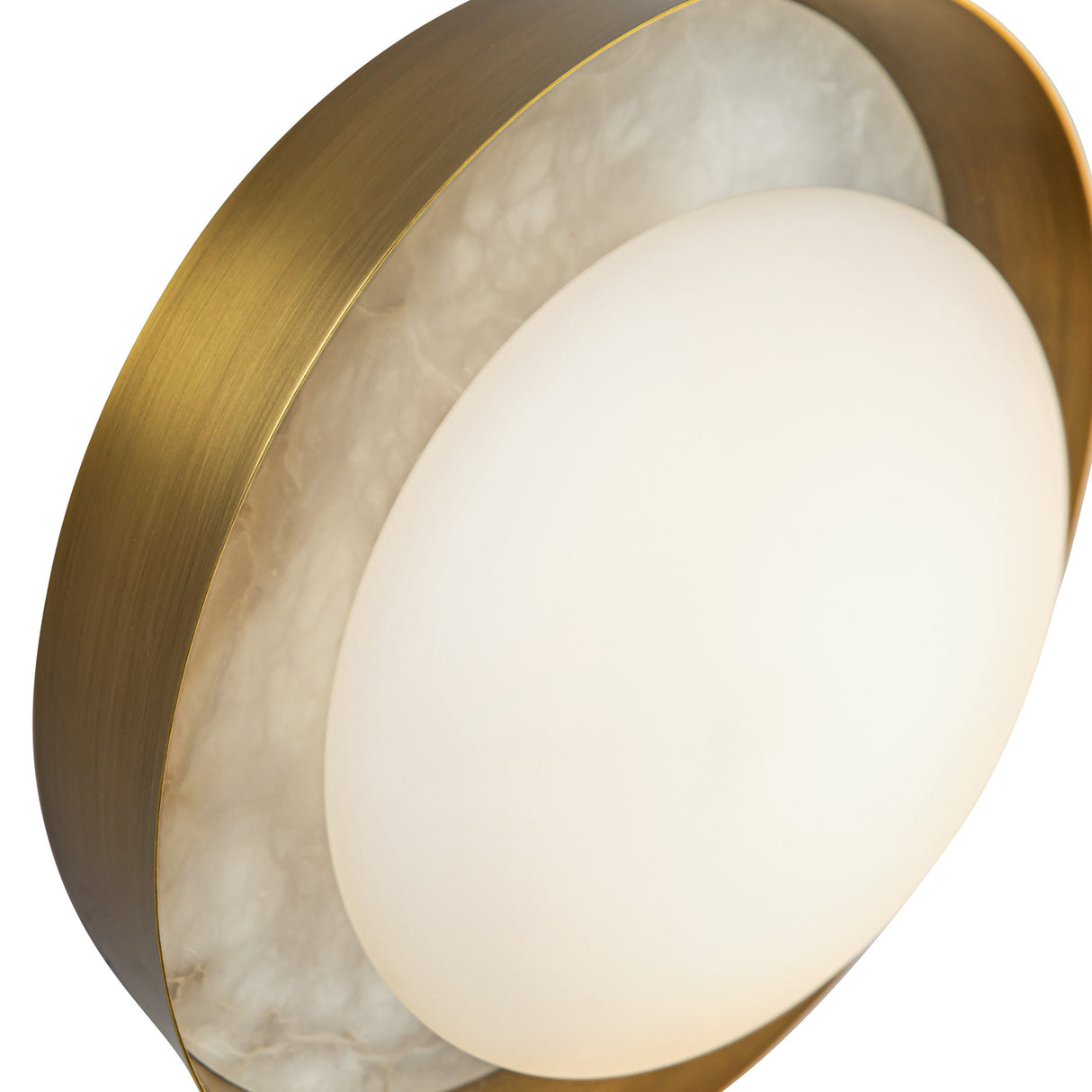 Osmund LED Wall Sconce 8", Vintage Brass with Alabaster Accent