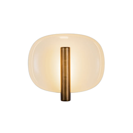 Orlene LED Wall Sconce 8", Pearl White and Vintage Brass
