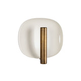 Orlene LED Wall Sconce 8", Pearl White and Vintage Brass