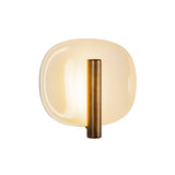 Orlene LED Wall Sconce 8", Pearl White and Vintage Brass