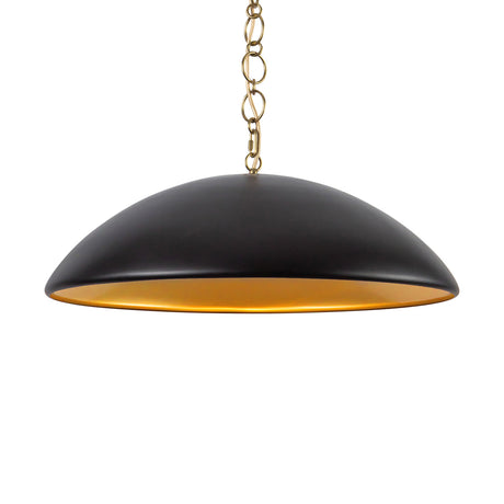 Charlie Pendant 28", Matte Black and Brushed Brass