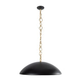 Charlie Pendant 28", Matte Black and Brushed Brass