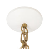 Charlie Pendant 14", Matte White and Brushed Brass
