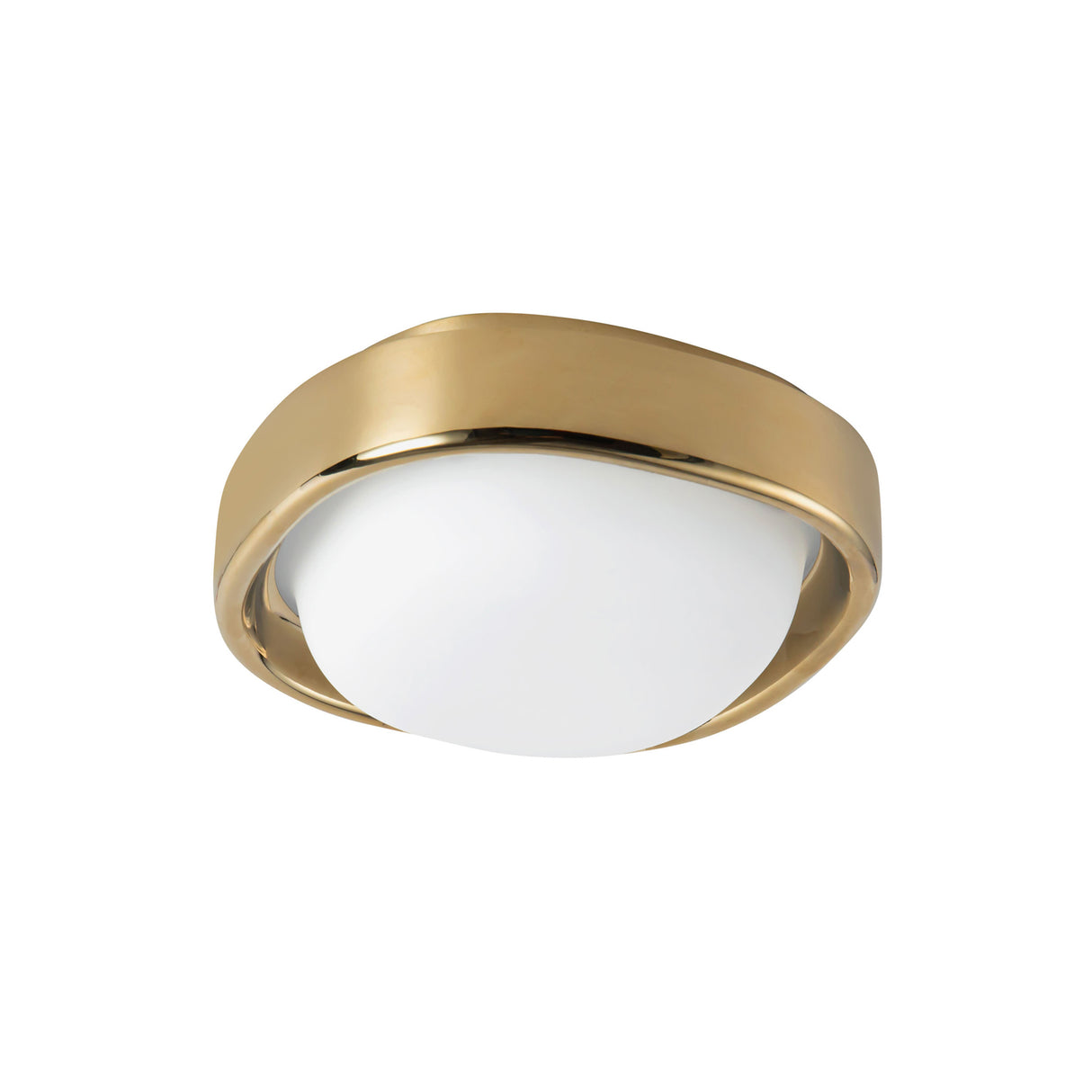 Carina LED Flush Mount 8", Polished Brass and Opal Glass