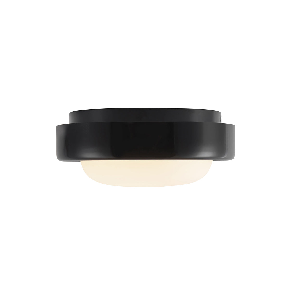 Carina LED Flush Mount 8", Glossy Black and Opal Glass