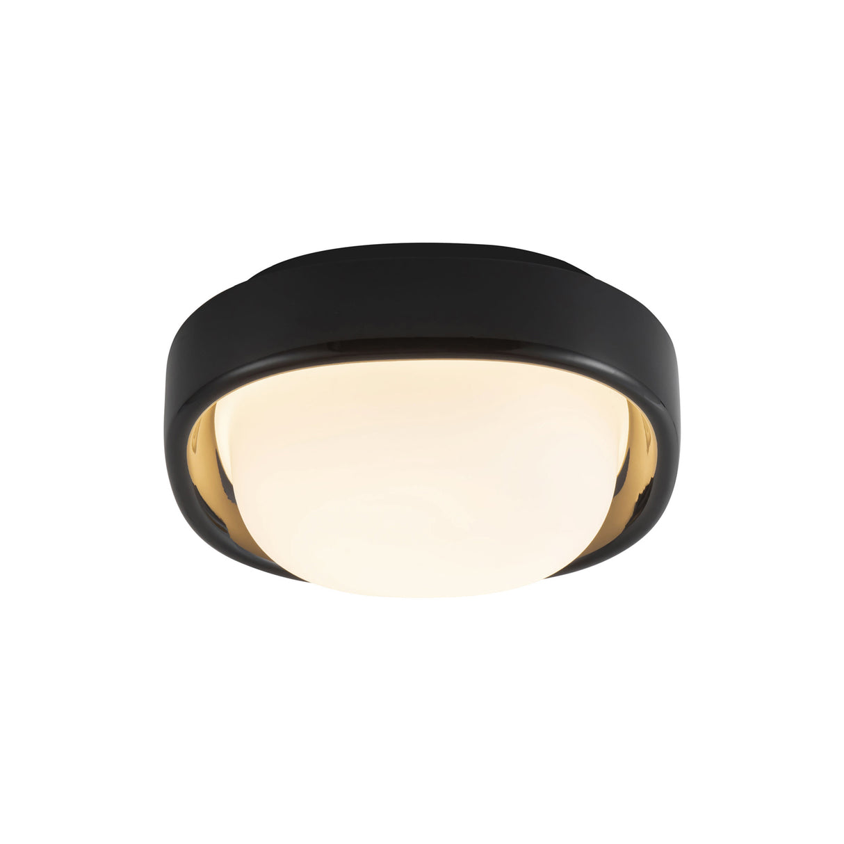 Carina LED Flush Mount 8", Glossy Black and Opal Glass