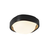 Carina LED Flush Mount 8", Glossy Black and Opal Glass