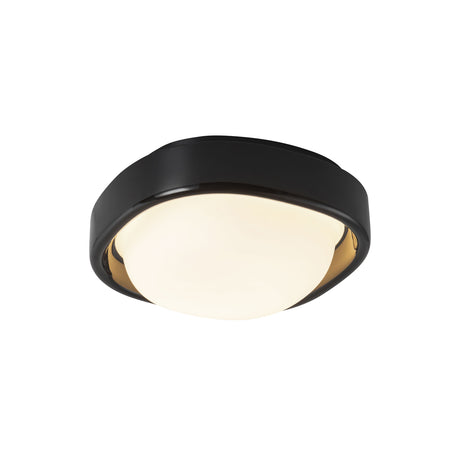 Carina LED Flush Mount 8", Glossy Black and Opal Glass