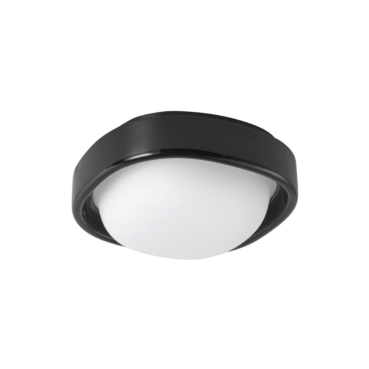 Carina LED Flush Mount 8", Glossy Black and Opal Glass