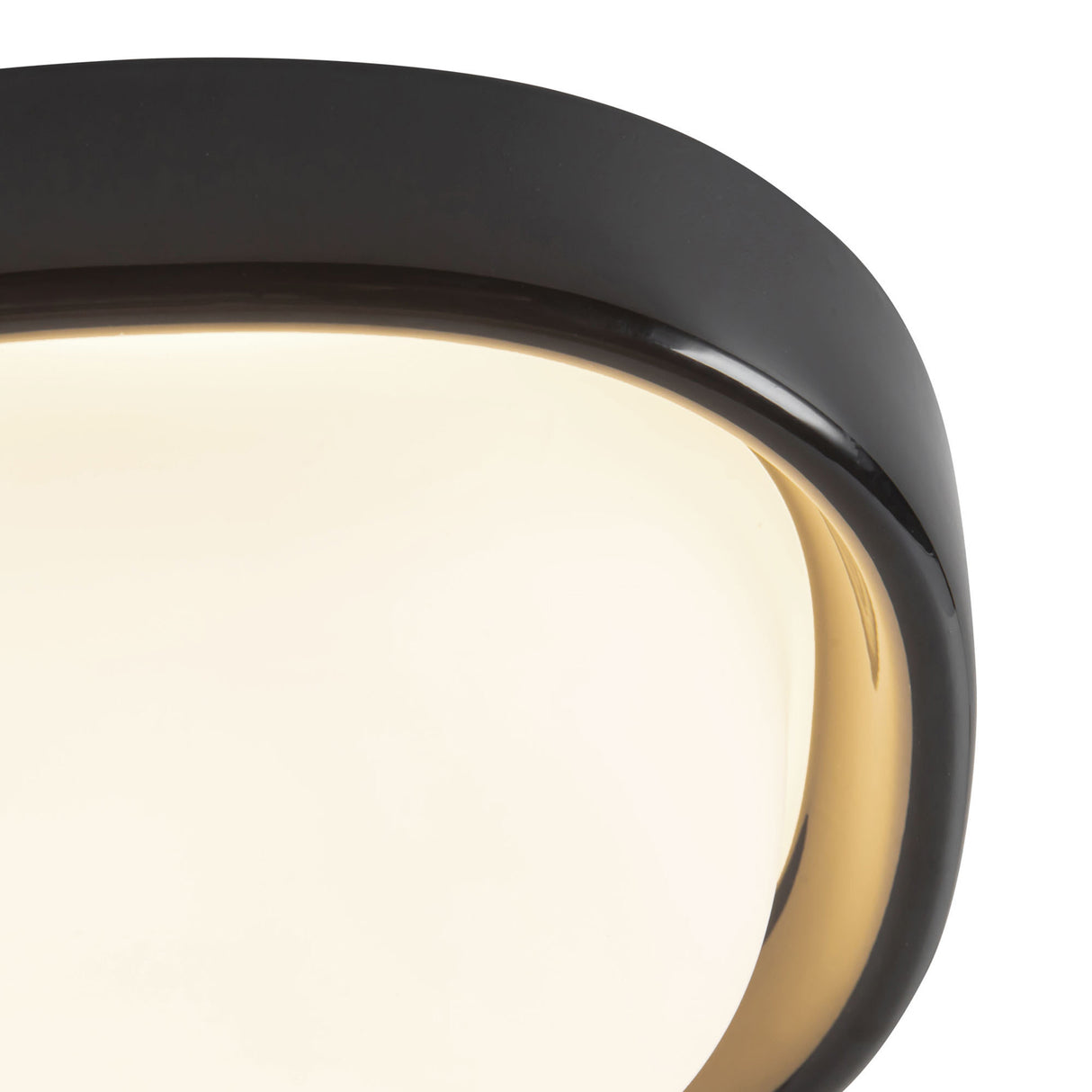 Carina LED Flush Mount 8", Glossy Black and Opal Glass
