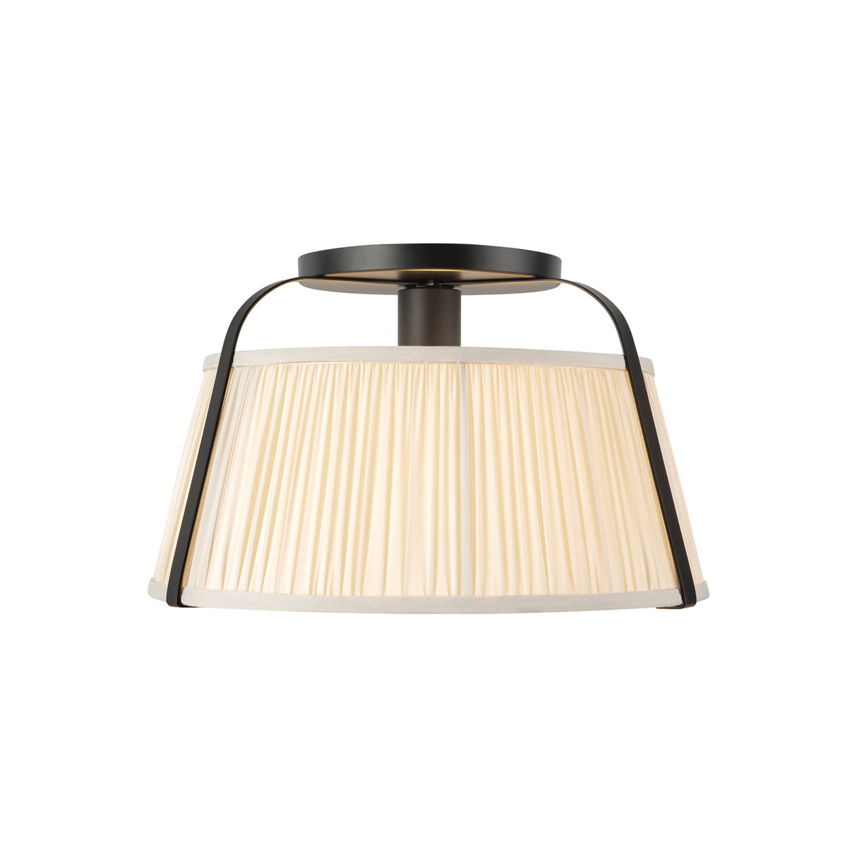Daina Semi-Flush 13", Matte Black and White