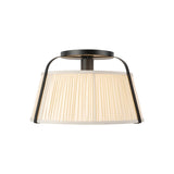 Daina Semi-Flush 13", Matte Black and White