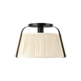 Daina Semi-Flush 13", Matte Black and White