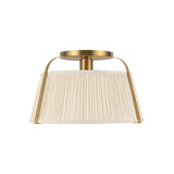 Daina Semi-Flush 13", Brushed Brass and White