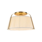 Daina Semi-Flush 13", Brushed Brass and White