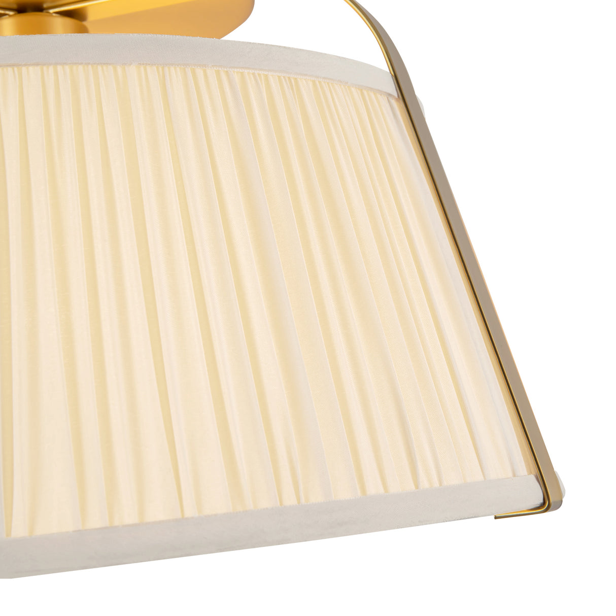 Daina Semi-Flush 13", Brushed Brass and White