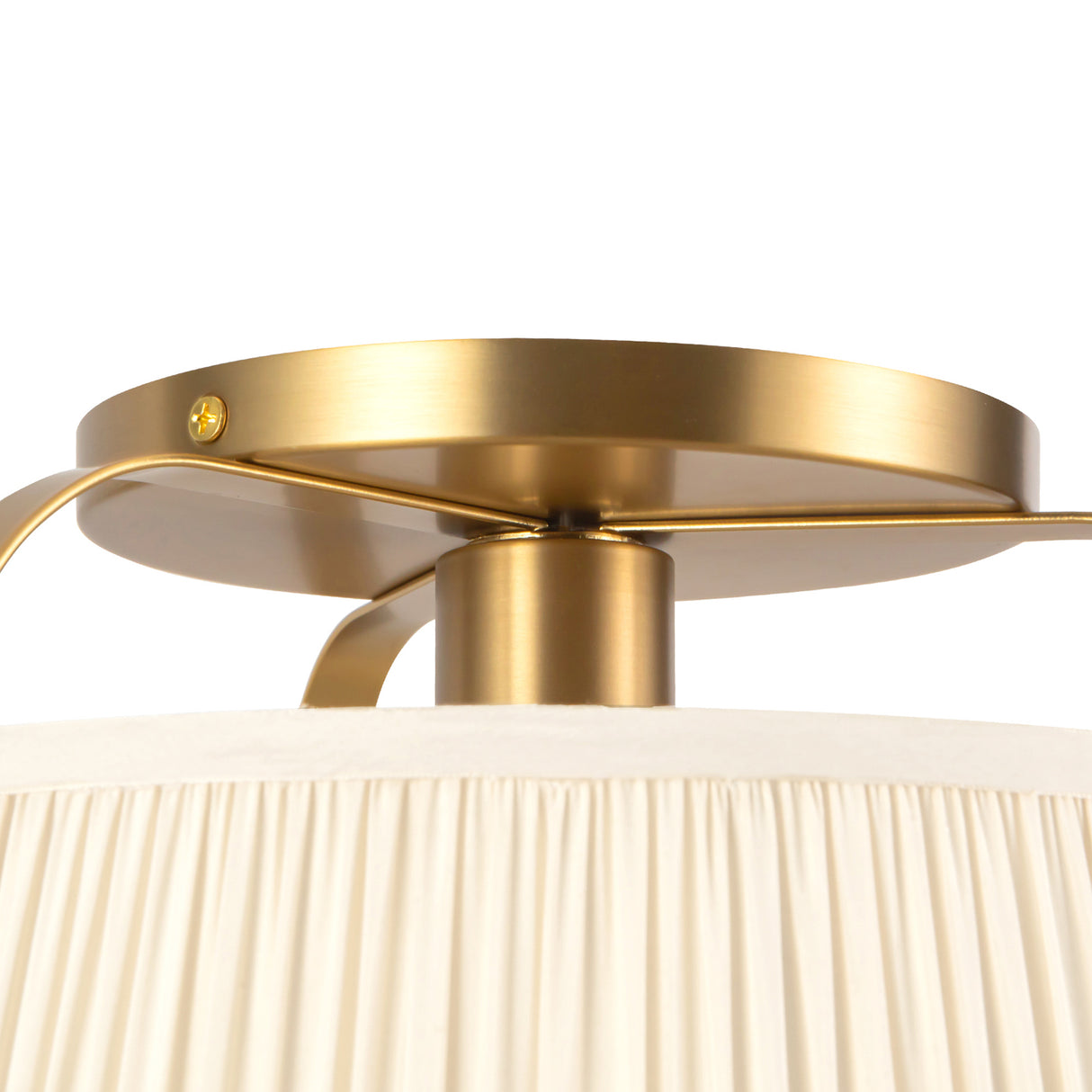 Daina Semi-Flush 13", Brushed Brass and White