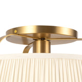 Daina Semi-Flush 13", Brushed Brass and White