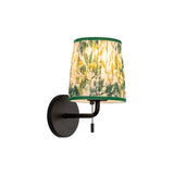 Daina Wall Sconce 10", Matte Black and Green Floral