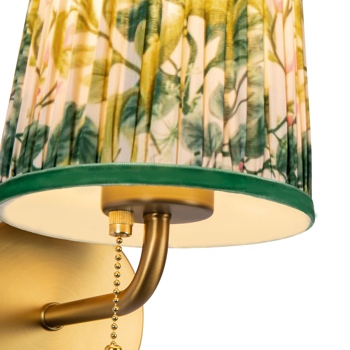 Daina Wall Sconce 10", Brushed Brass and Green Floral
