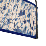 Daina Semi-Flush 13", Matte Black and Blue Floral