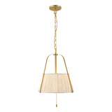 Daina Pendant 13", Brushed Brass and White