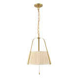 Daina Pendant 13", Brushed Brass and White