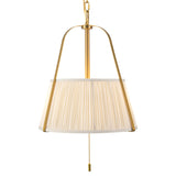 Daina Pendant 13", Brushed Brass and White