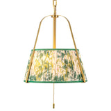 Daina Pendant 13", Brushed Brass and Green Floral