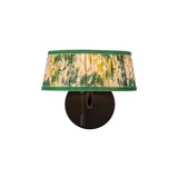Daina Wall Sconce 7", Matte Black and Green Floral