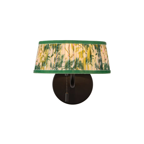 Daina Wall Sconce 7", Matte Black and Green Floral