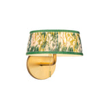 Daina Wall Sconce 7", Brushed Brass and Green Floral