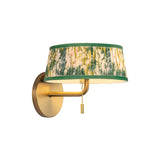 Daina Wall Sconce 7", Brushed Brass and Green Floral