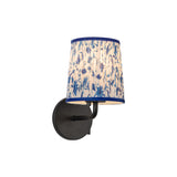 Daina Wall Sconce 10", Matte Black and Blue Floral