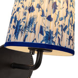 Daina Wall Sconce 10", Matte Black and Blue Floral