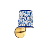 Daina Wall Sconce 10", Brushed Brass and Blue Floral