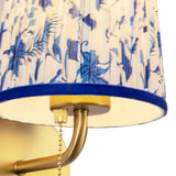 Daina Wall Sconce 10", Brushed Brass and Blue Floral