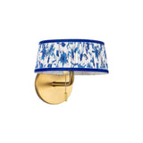Daina Wall Sconce 7", Brushed Brass and Blue Floral