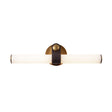 Bodhi LED Wall Light 20", Vintage Brass, front view of the frosted cylinder shade and round backplate