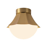 Brex Semi-Flush 12", Brushed Brass and Opal Glass