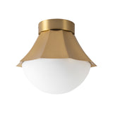 Brex Semi-Flush 12", Brushed Brass and Opal Glass