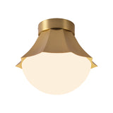 Brex Semi-Flush 12", Brushed Brass and Opal Glass