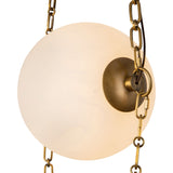 Cariselle LED Pendant 14", Vintage Brass and Cloud Glass