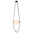Cariselle LED Pendant 14", Urban Bronze and Cloud Glass, front view showing canopy, chain, and cloud glass globe